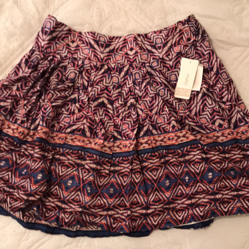 Pink toned abstract print skater skirt